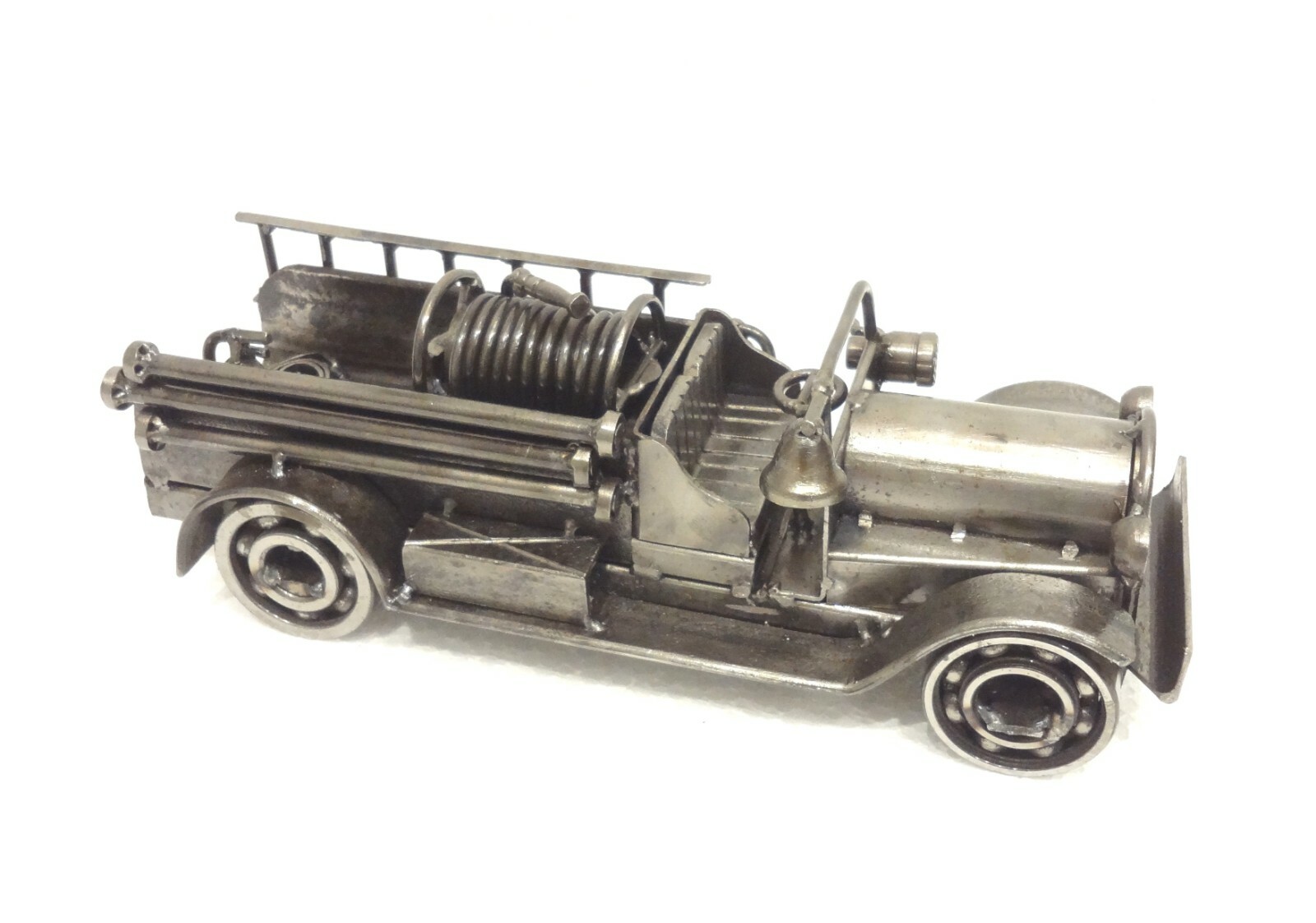 SUPERB SIGNED FIRE TRUCK MASSIVE RECYCLED METAL SCULPTURE STEAMPUNK JUNK ART SEE