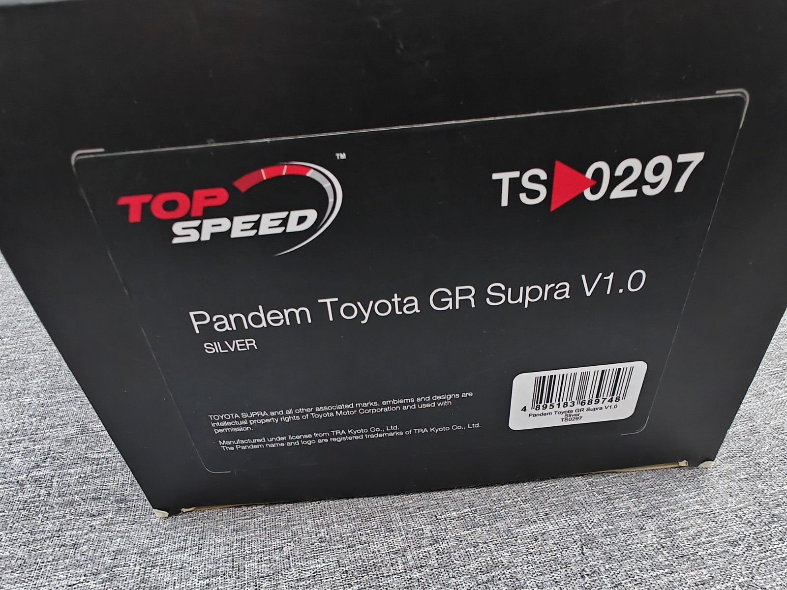 Gently Displayed 1:18 Top Speed Pandem Toyota GR Supra V1.0 silver TS0297 In US