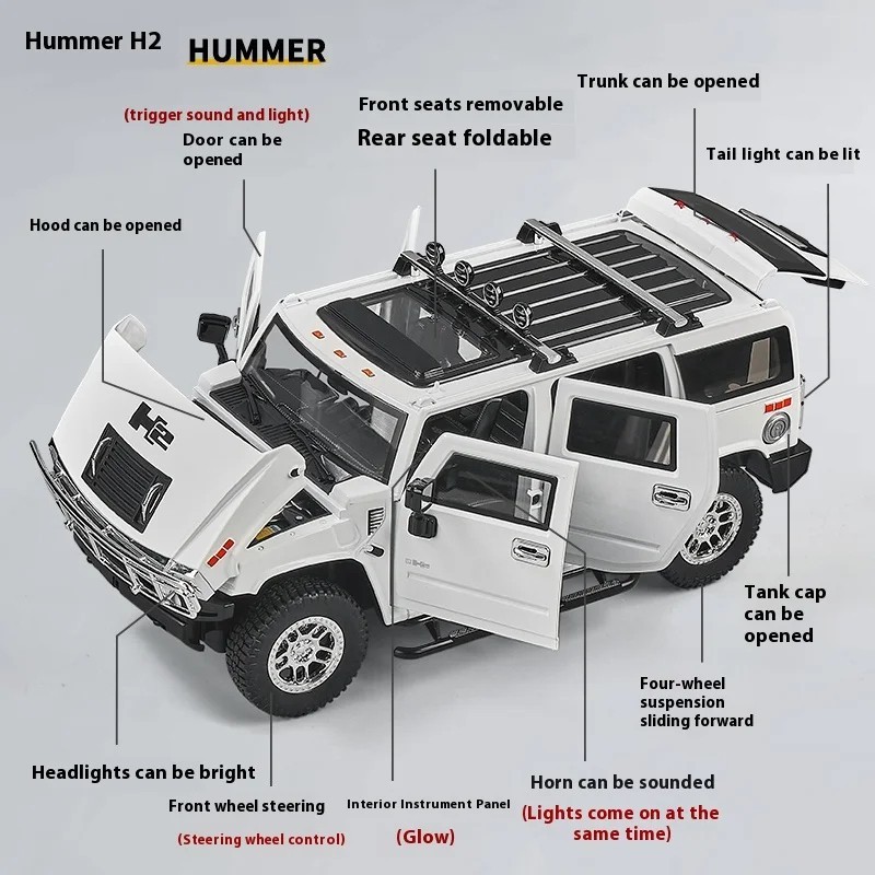 HIGHWAY 61 NCIS 2006 HUMMER H2 1/18 DIECAST MODEL CAR BLACK 18013