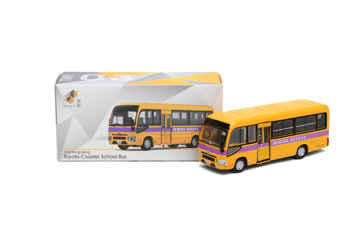 Tiny City Die-cast Model Car 1/76 – Toyota Coaster (B70) School Bus (19-seats)