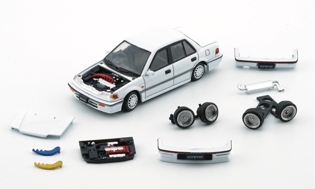 BM 1/64 Die Cast HONDA CIVIC EF2 (LHD) Model Cars (3-PACK) *BLACK-RED-WHITE*