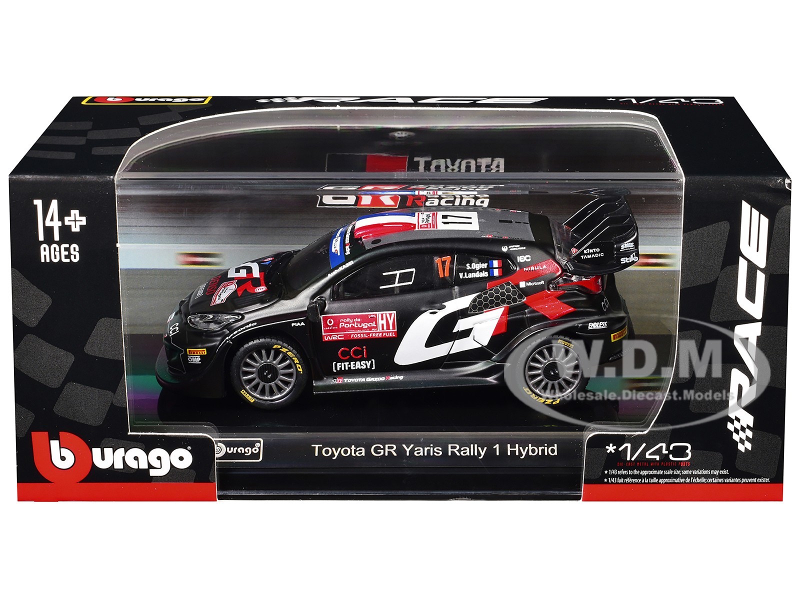 TOYOTA GR YARIS RALLY1 #17 “WRC” (2024) 1/43 DIECAST MODEL CAR BY BBURAGO 38323