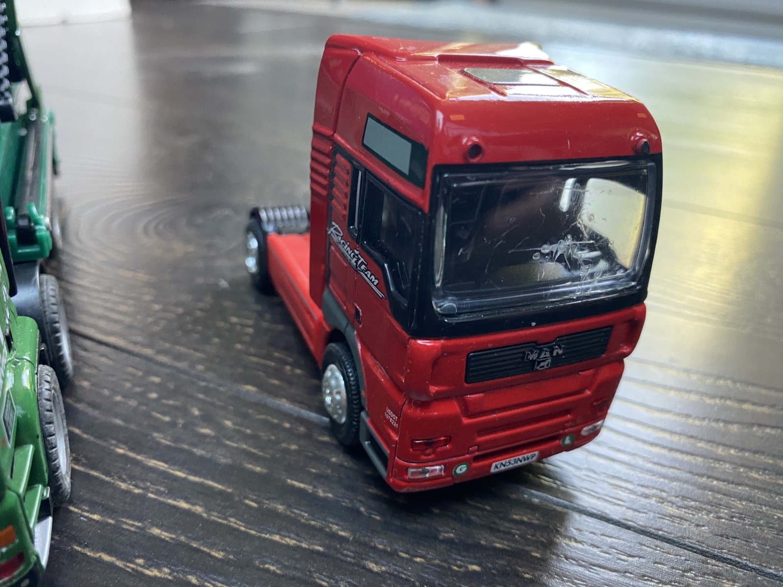 Action City REALTOY City MAN Skip Truck Dumpster & a MAN Racing Team Unit