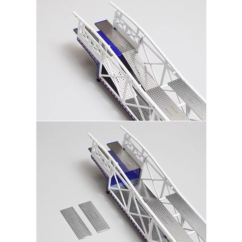 GCD 1:64 Diecast Car Carrier Trailer 10-Unit Loading Black Blue Metal Model