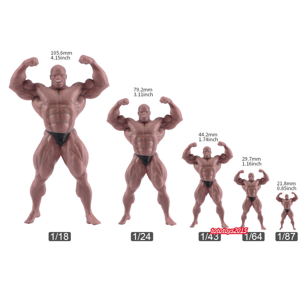 1/32 Muscle Strong Black Man Scene Miniatures Figures Doll For Cars Vehicles Toy