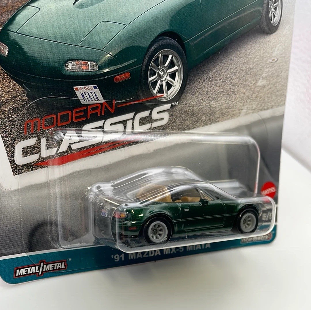 1/64 HOT WHEELS REAL RIDERS MODERN CLASSICS 1991 MAZDA MX-5 MIATA GREEN
