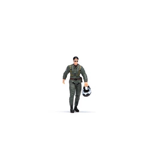 Miniatures Figure Scene Props 1/64 Male Pilot Holding a Helmet For Car Vehicle