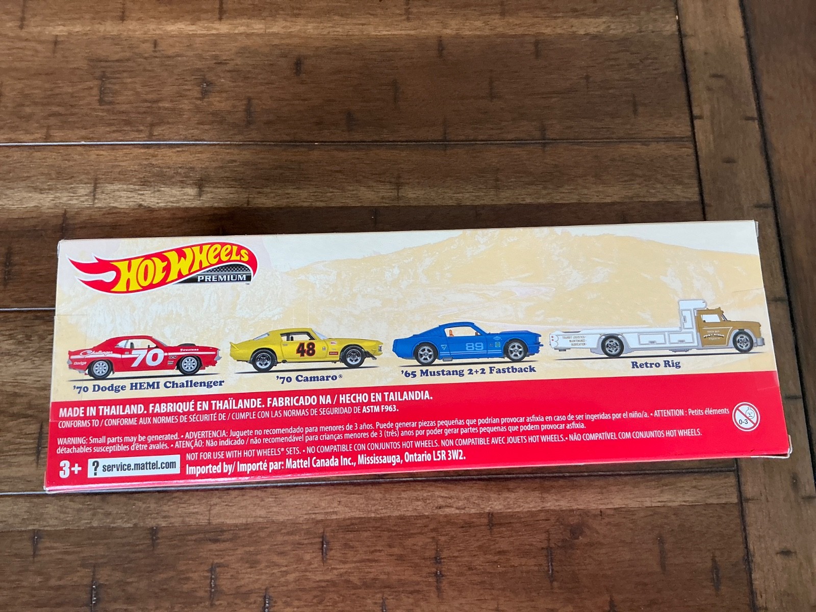 1/64 HOT WHEELS REAL RIDERS SET RETRO RIG 65 MUSTANG 70 CAMARO 70 CHALLENGER