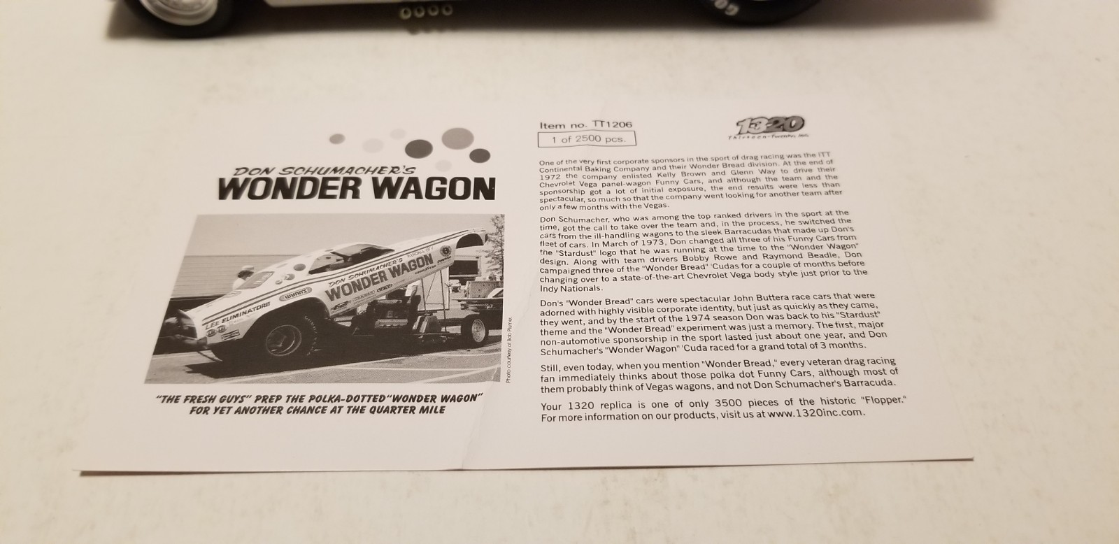Don Schumacher “WONDER WAGON” Barracuda Funny Car 1/24 1320 FLOPPERS “RARE”