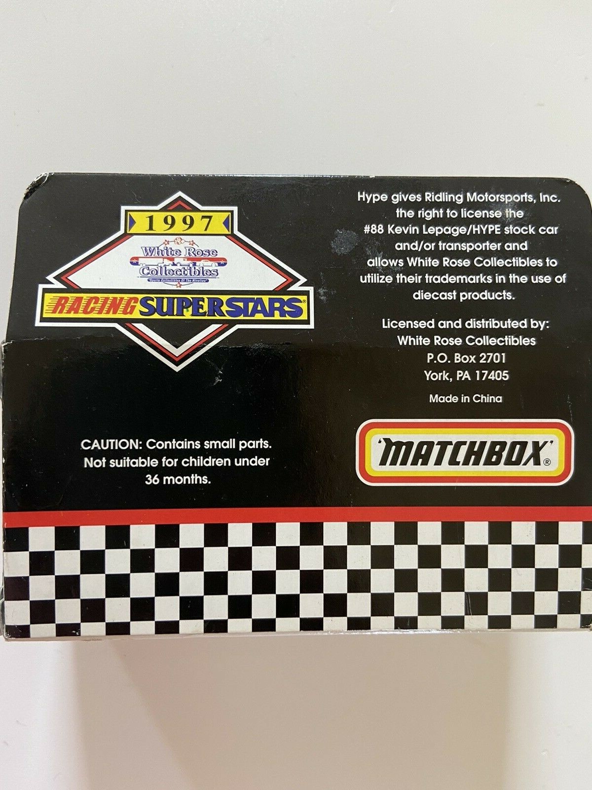 Matchbox 1997 White Rose Collectibles Racing Superstars Hype Racing #1 of 6000