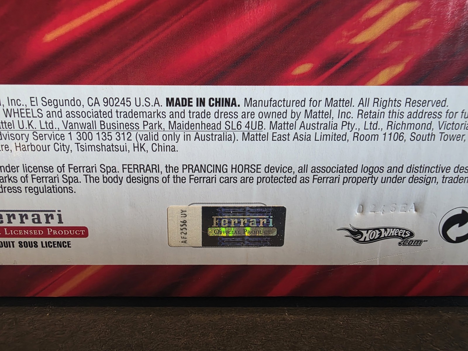 Hot Wheels 2004 WHIPS 1:18 Enzo Ferrari Red