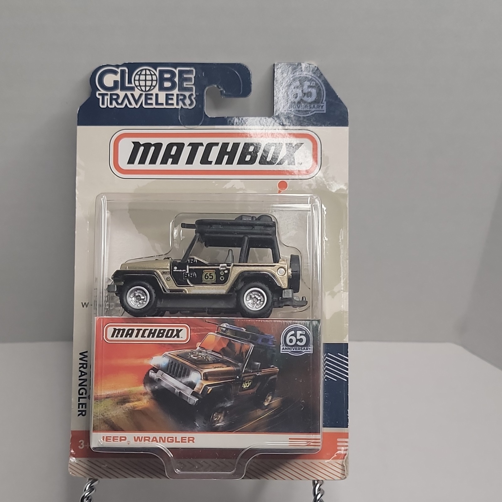 Matchbox Globe Travelers Jeep Wrangler 1:64 Diecast 65th Anniversary Tan/Black