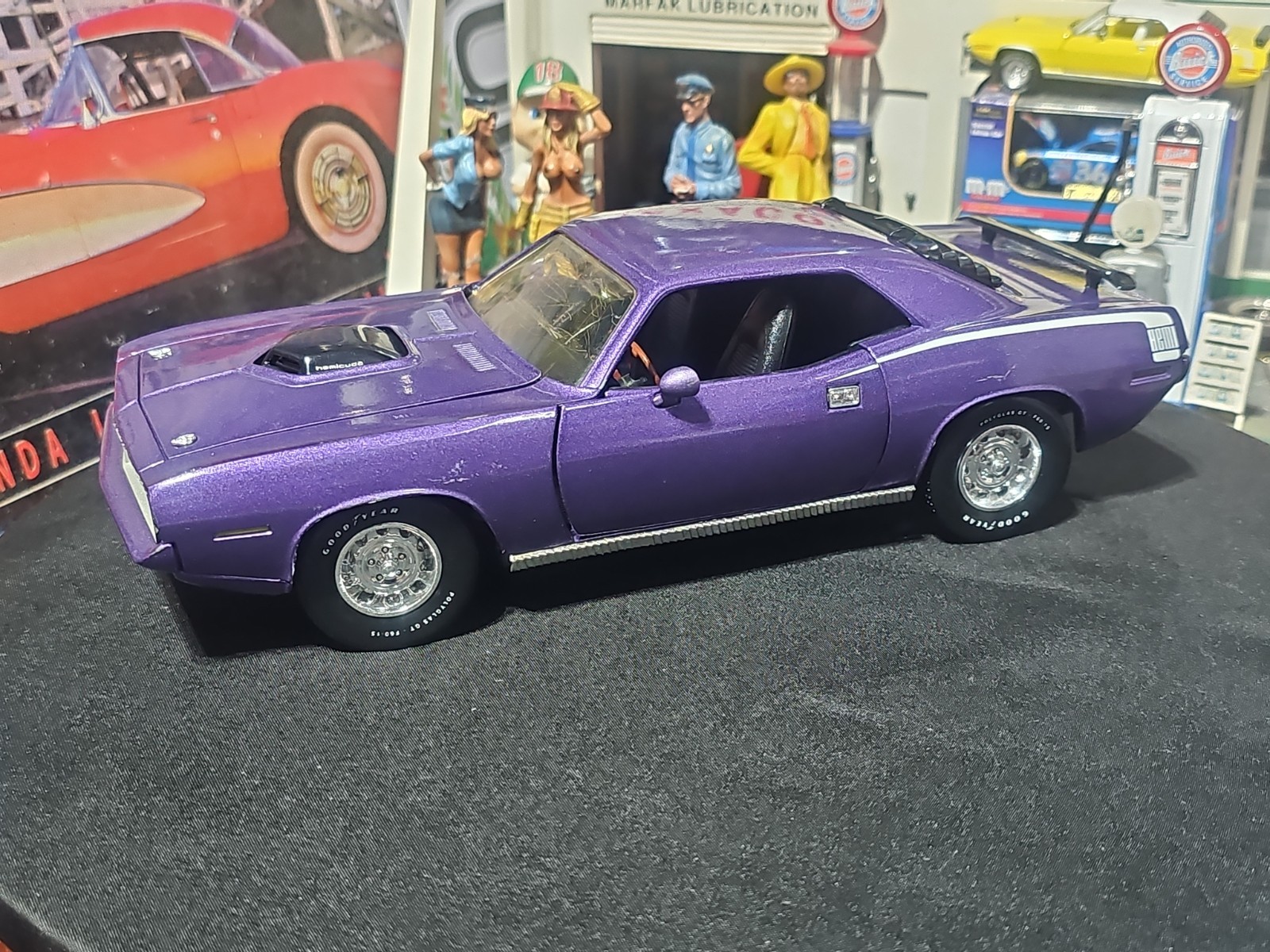 VINTAGE Ertl 1970 Plymouth Hemi Cuda Purple NICE CAR 🚗 READ 📚