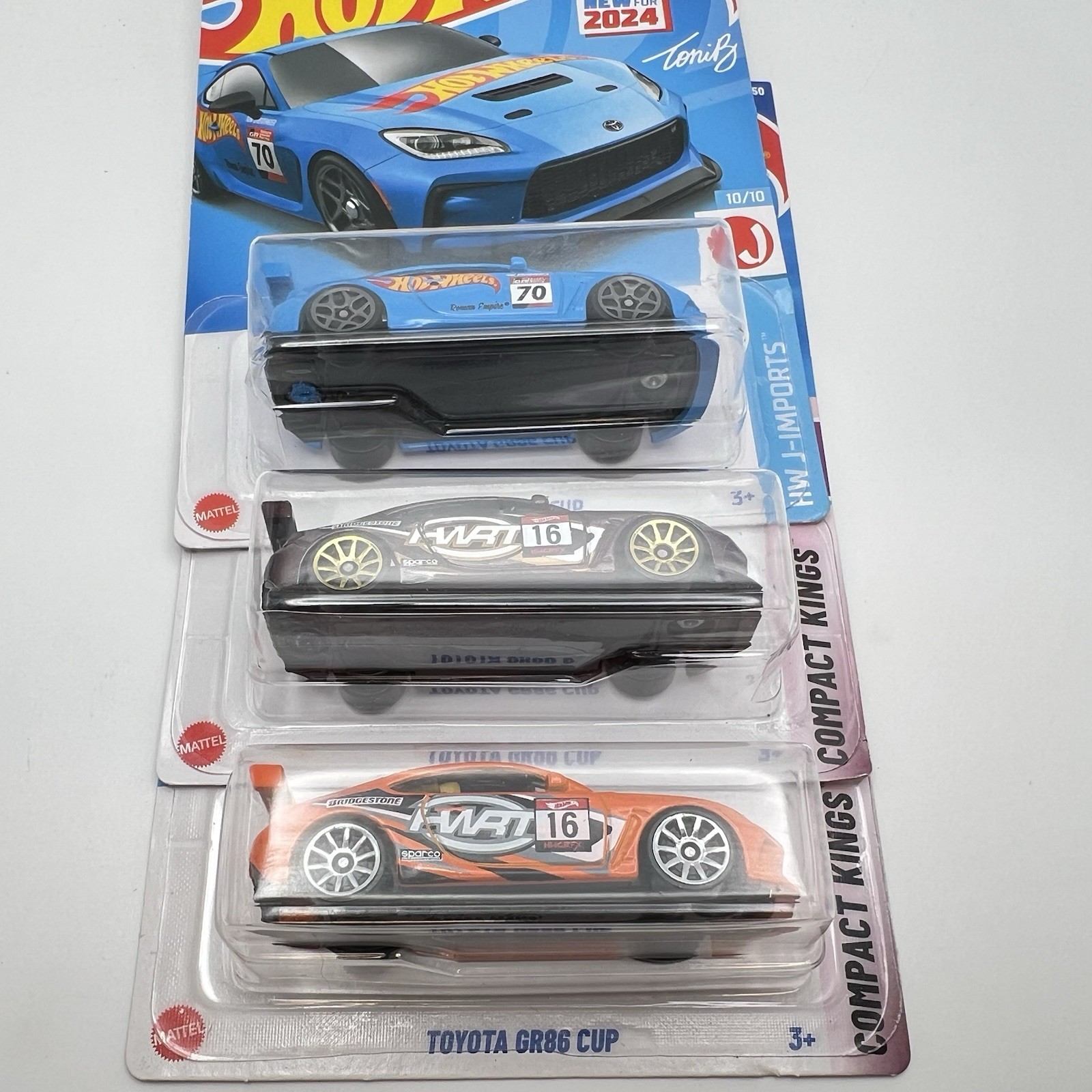 LOT OF 3 – 2024 & 2025 HOT WHEELS TOYOTA GR86 CUP HW J-IMPORTS COMPACT KINGS