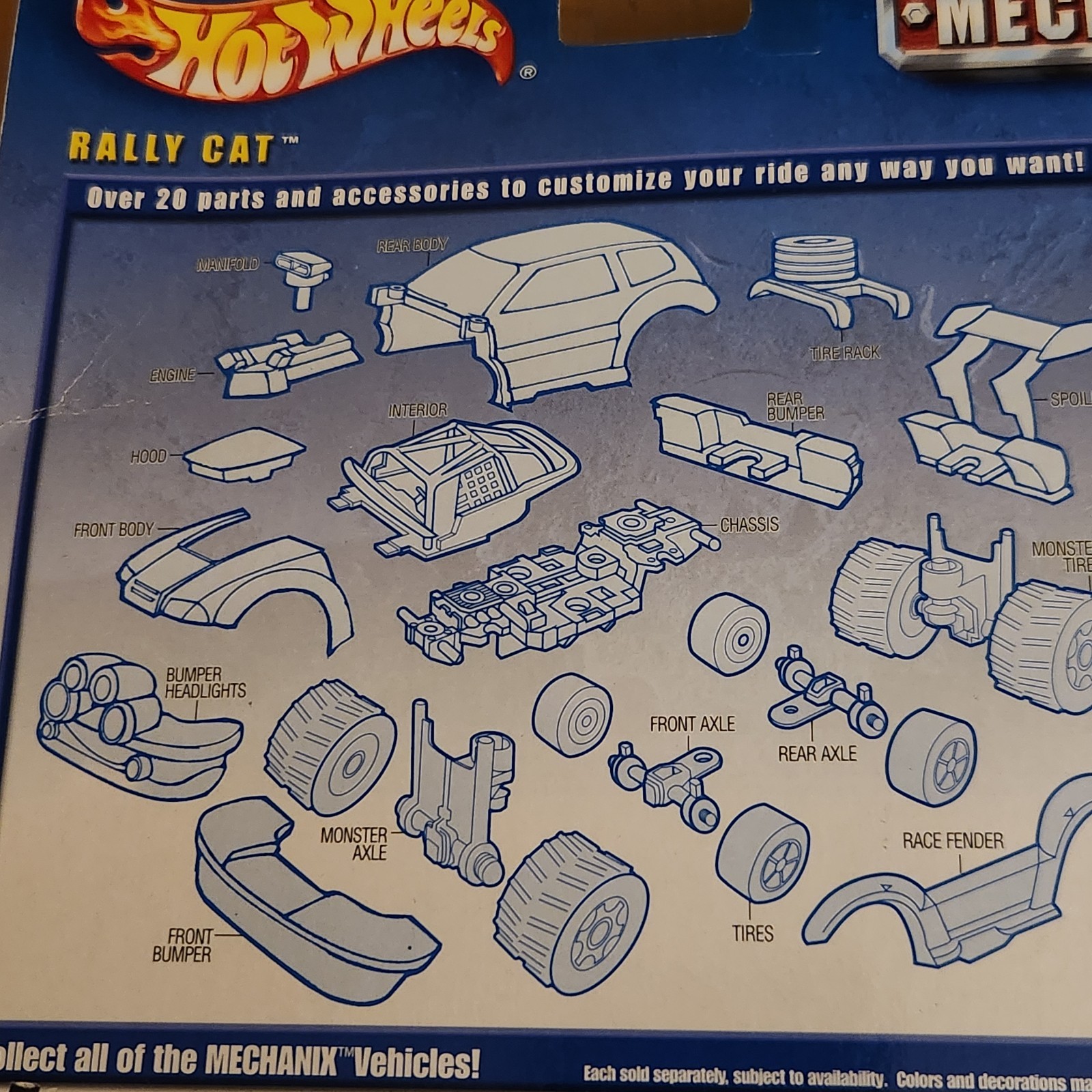 HOT WHEELS Mattell RALLY CAT MECHANIC Package Vintage 2001