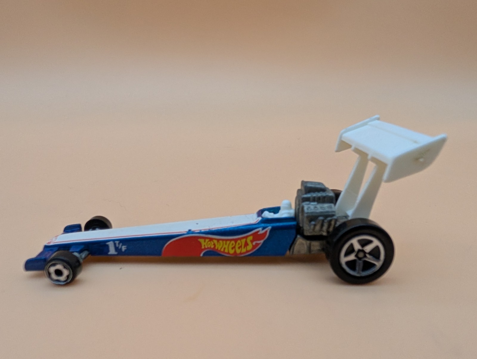Hot Wheels Blue Race Team Dragster 1T/F w/5 Spoke Wheels Blue 1992 Malaysia