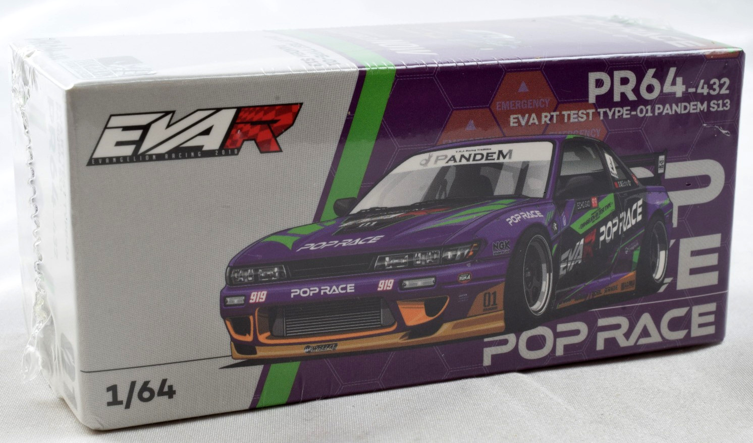 Pop Race EVA RT Test Type-01 Nissan Pandem Nissan Silvia S13 1:64 Car PR640432