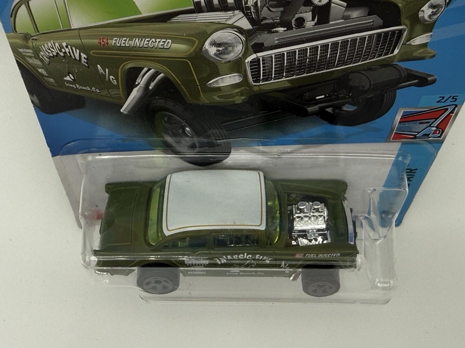 Hot Wheels ’55 Chevy Bel Air Gasser 43/250 Chevy Bel Air 2/5 Green Triassic-Five
