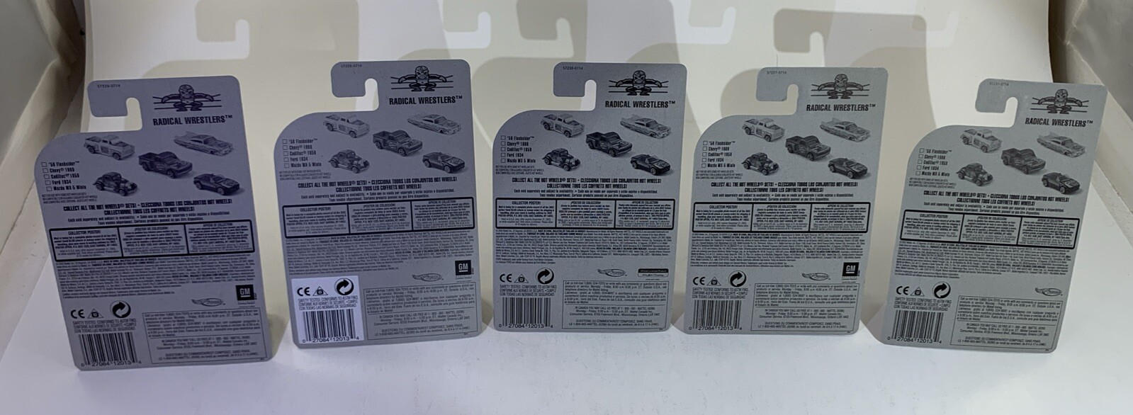 Hot Wheels 2003 Cadillac, Ford 1934, Mazda Miata, 56 Flashsider, Chevy 1969 L5