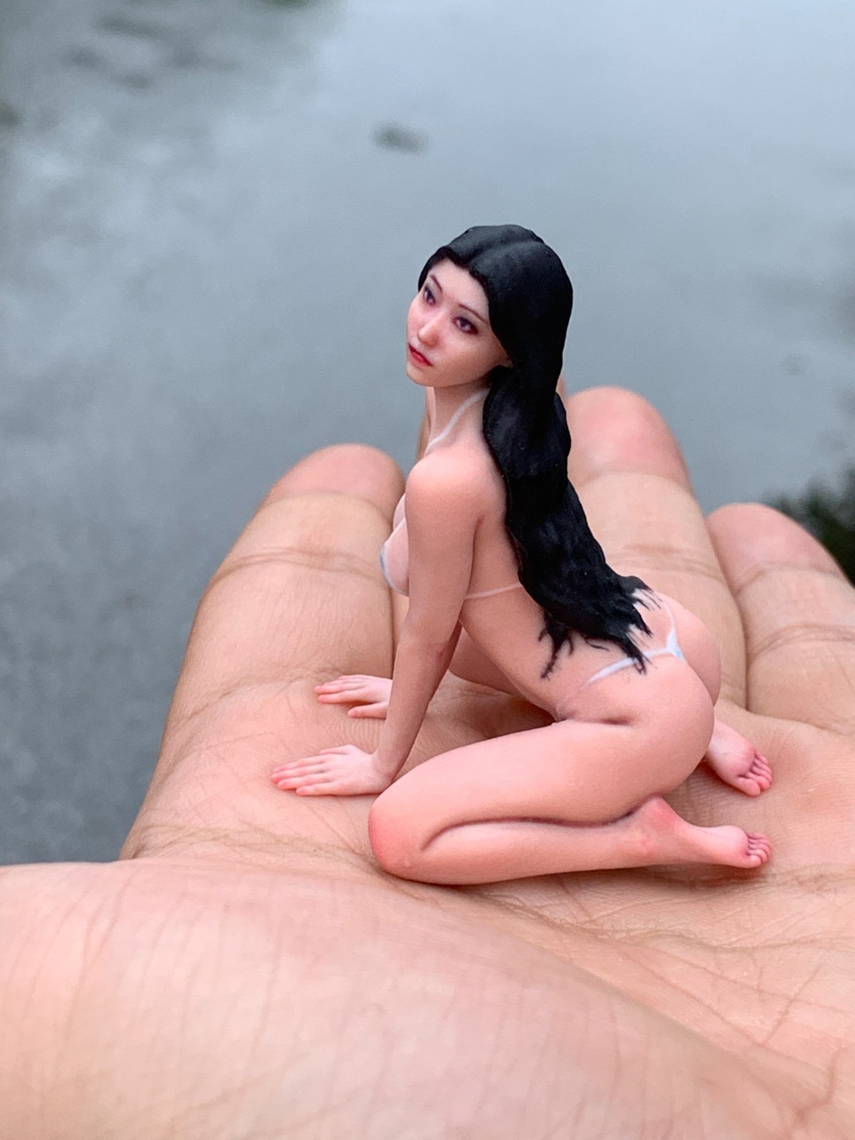 1/18 Diorama Sexy Kneeling Beauty Girl Scene Miniature Figure Doll For Car Toy