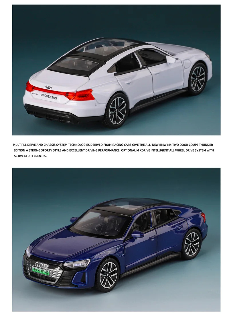 1:32 Audi RS E-Tron GT Alloy Car Model Diecast Metal Toy Sound Light Kids Gift