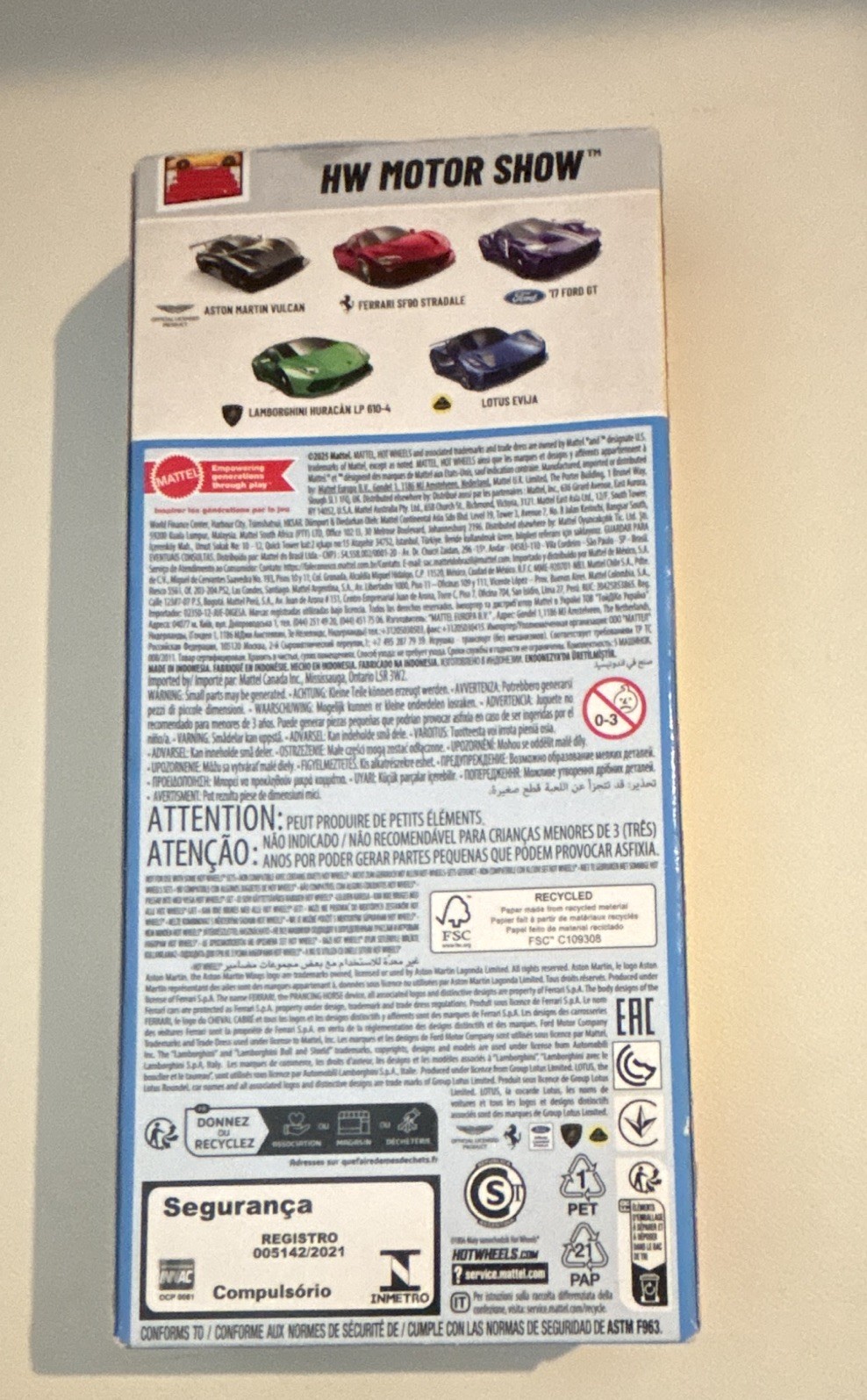 2025 Hot Wheels HW Motor Show 5-Pack Aston Martin Ferrari Ford Lamborghini 1:64