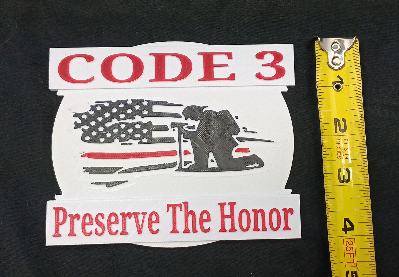 Code 3 Collectibles Display Plaque + Stand ” PRESERVE THE HONOR” USA MADE