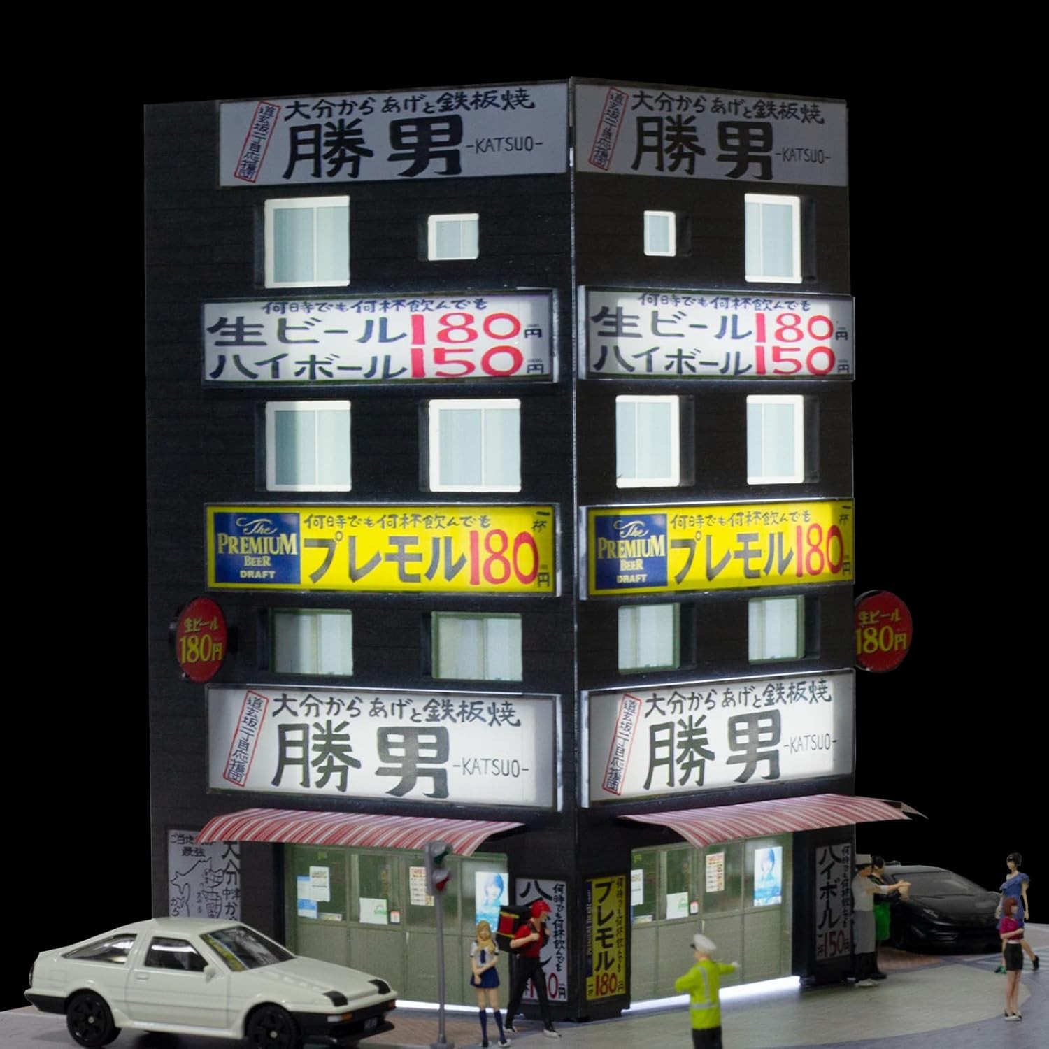 Diorama 1/64 Diecast Garage Model LED Lighting Parking Lot Display Case Scene US