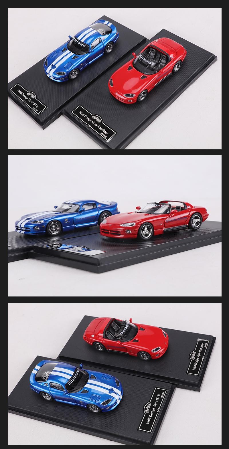 1:64 1993 Dodge Viper Roadster Hardtop Diecast Alloy Model Car Toy