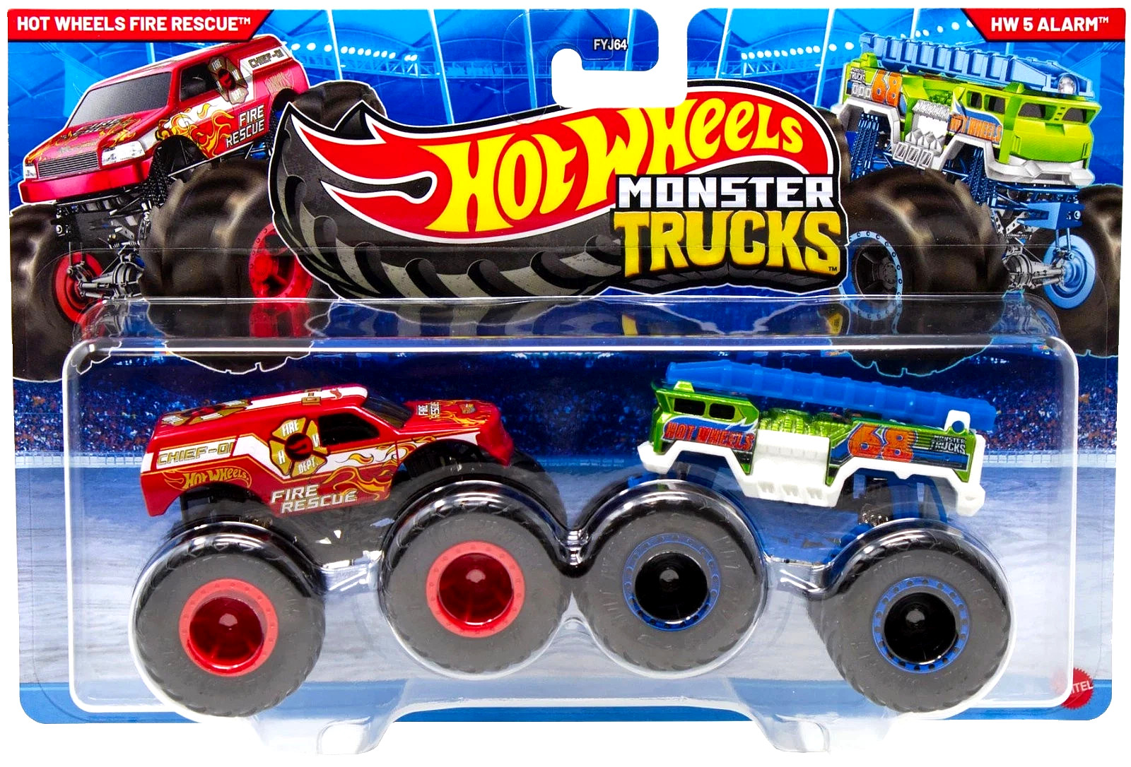 Monster Trucks Demolition Doubles HW Fire Rescue & HW 5 Alarm Diecast Car 2-Pack