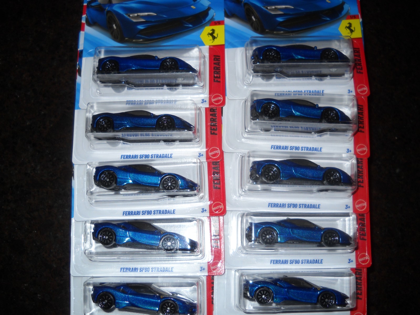 😎HOT WHEELS**FERRARI SF90 STRADALE* 41/250–1/5–BLUE -2026–LOT of 30–😎NICE