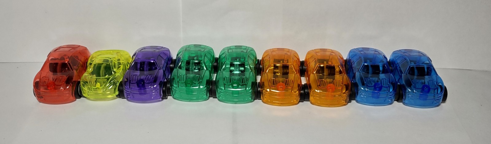 Greenbrier Pull Back Cars Red Yellow Green Blue Orange Purple Rainbow Plastic