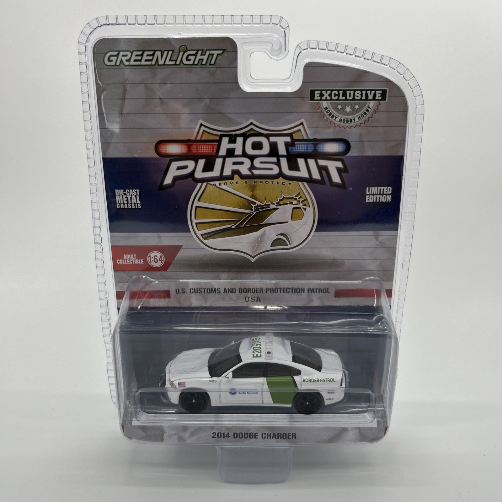 GreenLight Hot Pursuit US Customs & Border Protection Patrol 2014 Dodge Charger