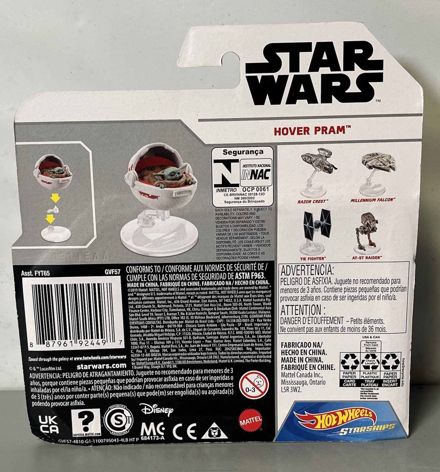 Hot Wheels STAR WARS The Mandalorian The Child (Baby Yoda) Hover Pram ~NEW