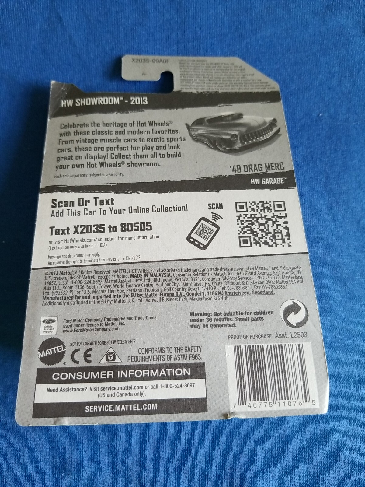 2013 Hot Wheels ’49 DRAG MERC Gray 193/250 LITTLE BEND Garage KMART COLOR