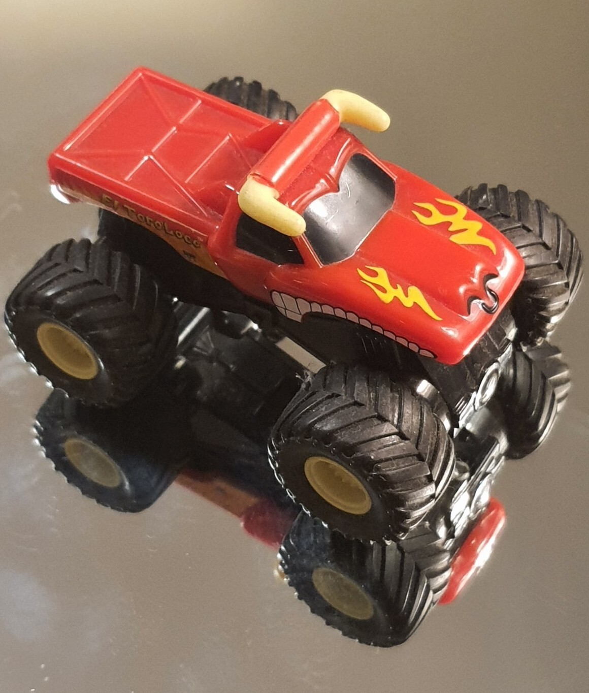 Vtg SFX Motor Sports “El Toro Loco” Red Mini Monster Truck Pull Back Action 2002
