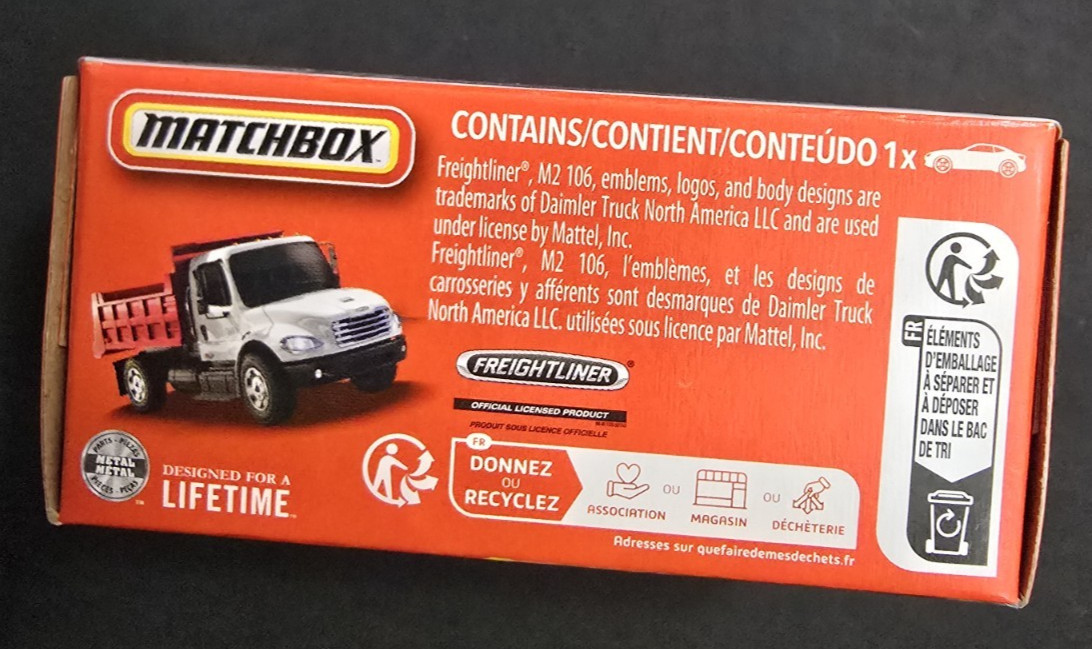 Matchbox Power Grabs Freightliner M2 106 Plus Dump Truck Red White 58/125 2026