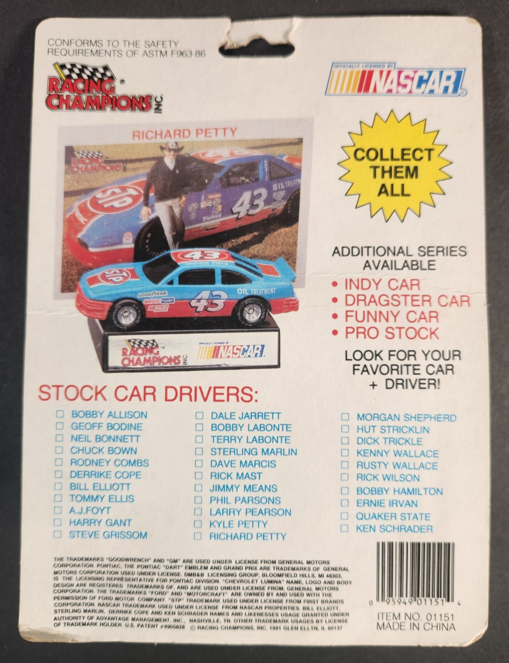 NASCAR Racing Champions Richard Petty #43 Die Cast Stockcar (HW1)
