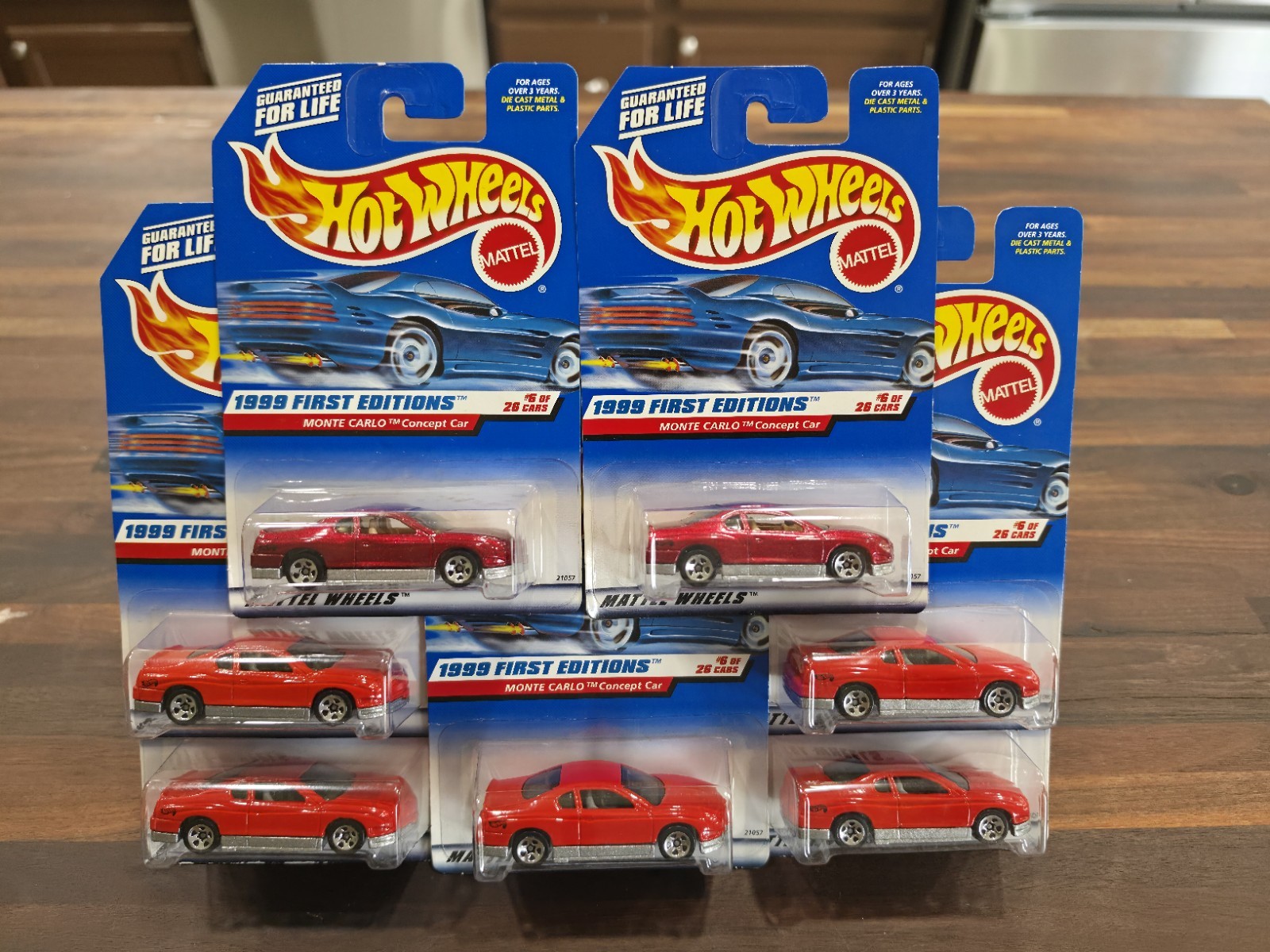 Hot Wheels 1999 First Editions Monte Carlo Concept Car Red & Metallic – Lot of 7