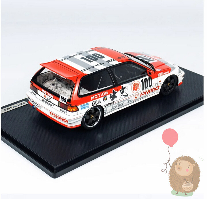 IG 1/18 Honda CIVIC EF9 SiR Resin Model Car Diecast Hobby Gifts Collection White