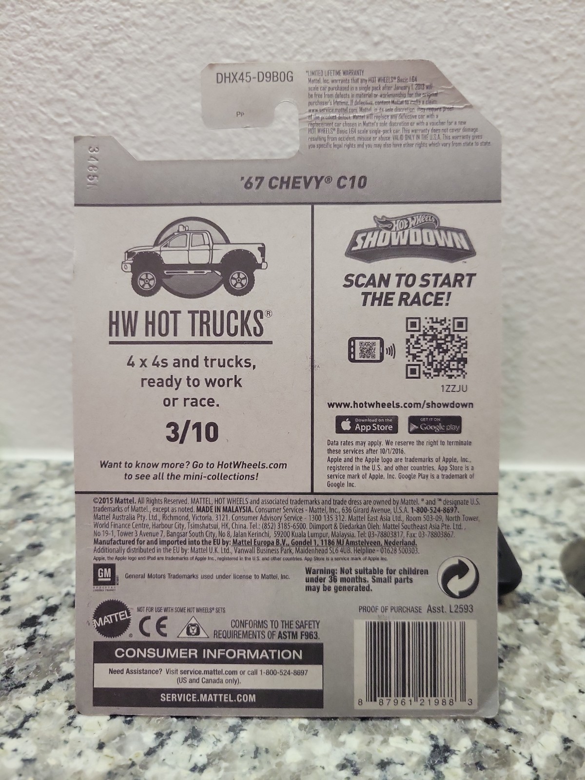 Hot Wheels 67 Chevy C10 2016 HW Hot Trucks Blue Pickup
