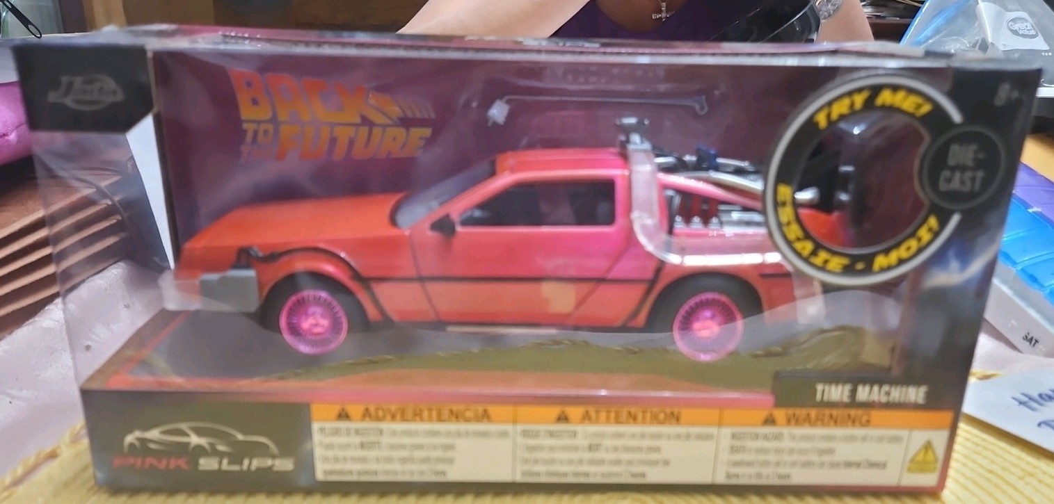 Jada Pink Slips 1:24 Back To The Future Time Machine Pink CHASE Light Up ● VHTF