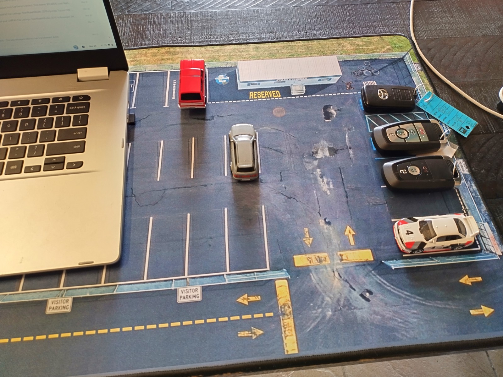 31″X 15.5″ Desk Mat Used Car Lot Dealership 1:64 scale