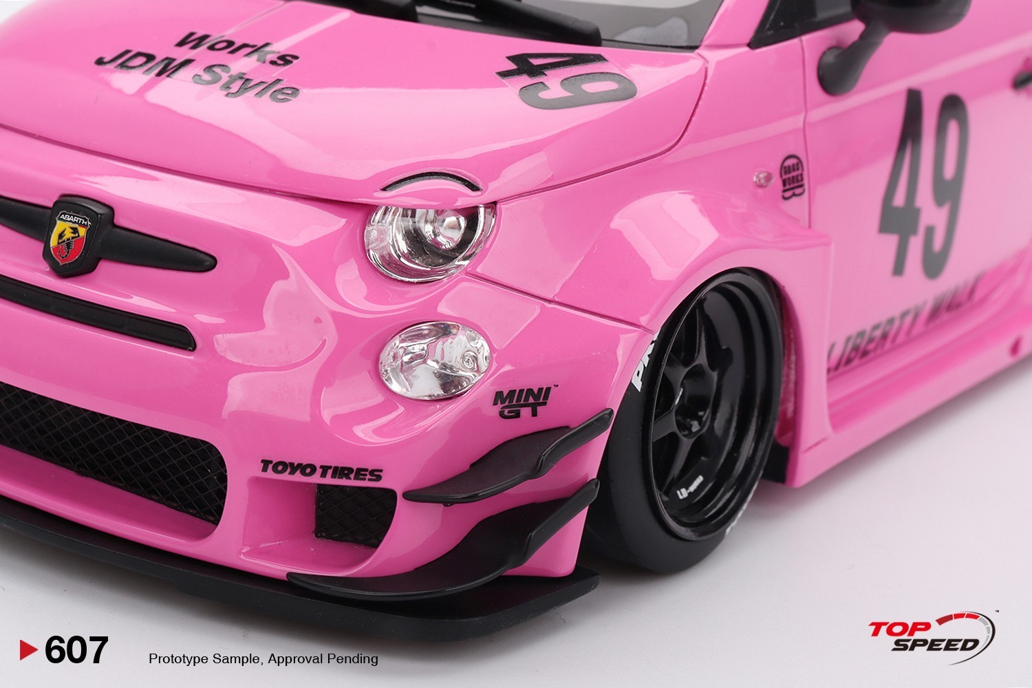 Top Speed 1:18 LB-WORKS x Abas Works Abarth 595 Pink TS0607