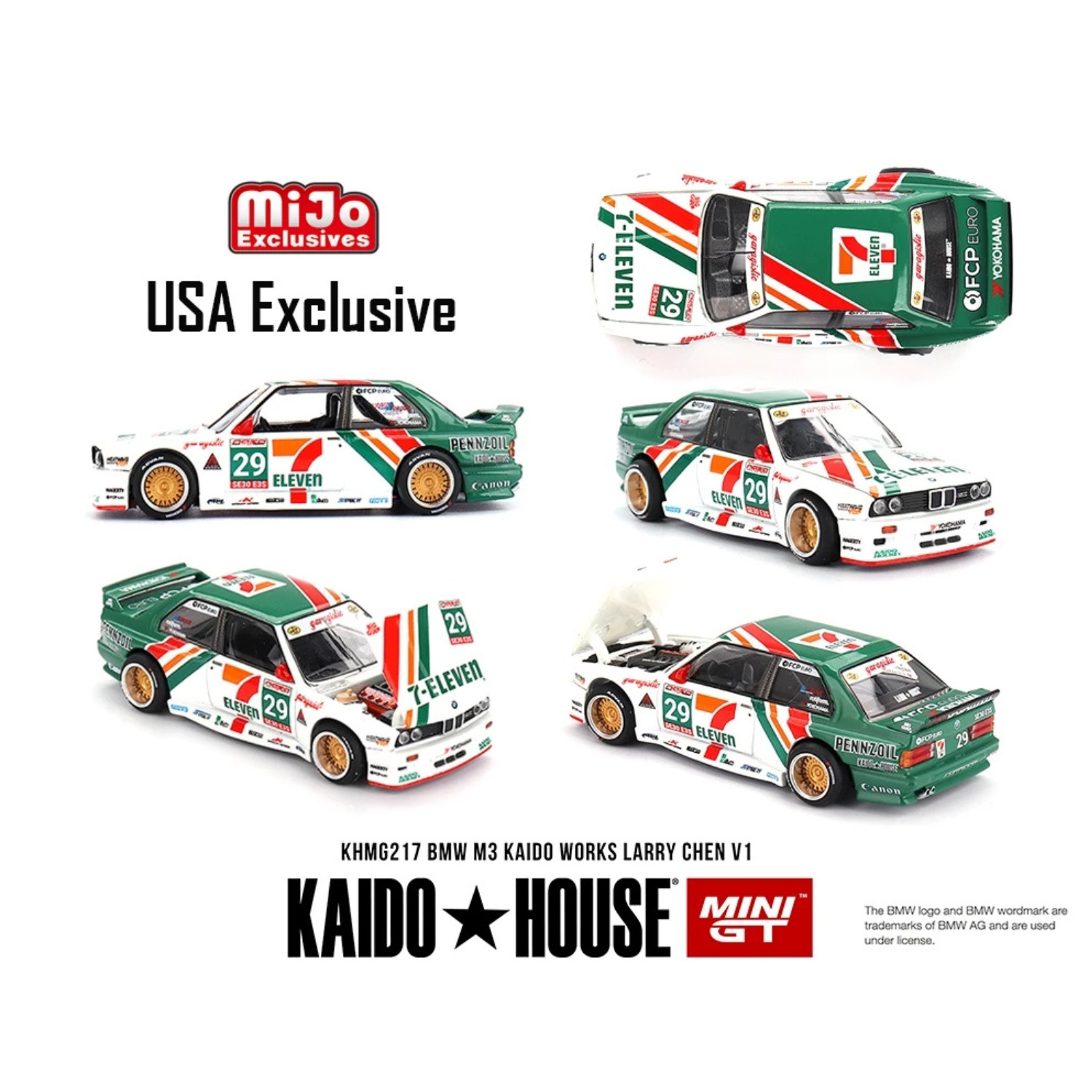 Mini GT X Kaido House BMW M3 Kaido Works Larry Chen V1 (USA Exclusive) #KHMG217