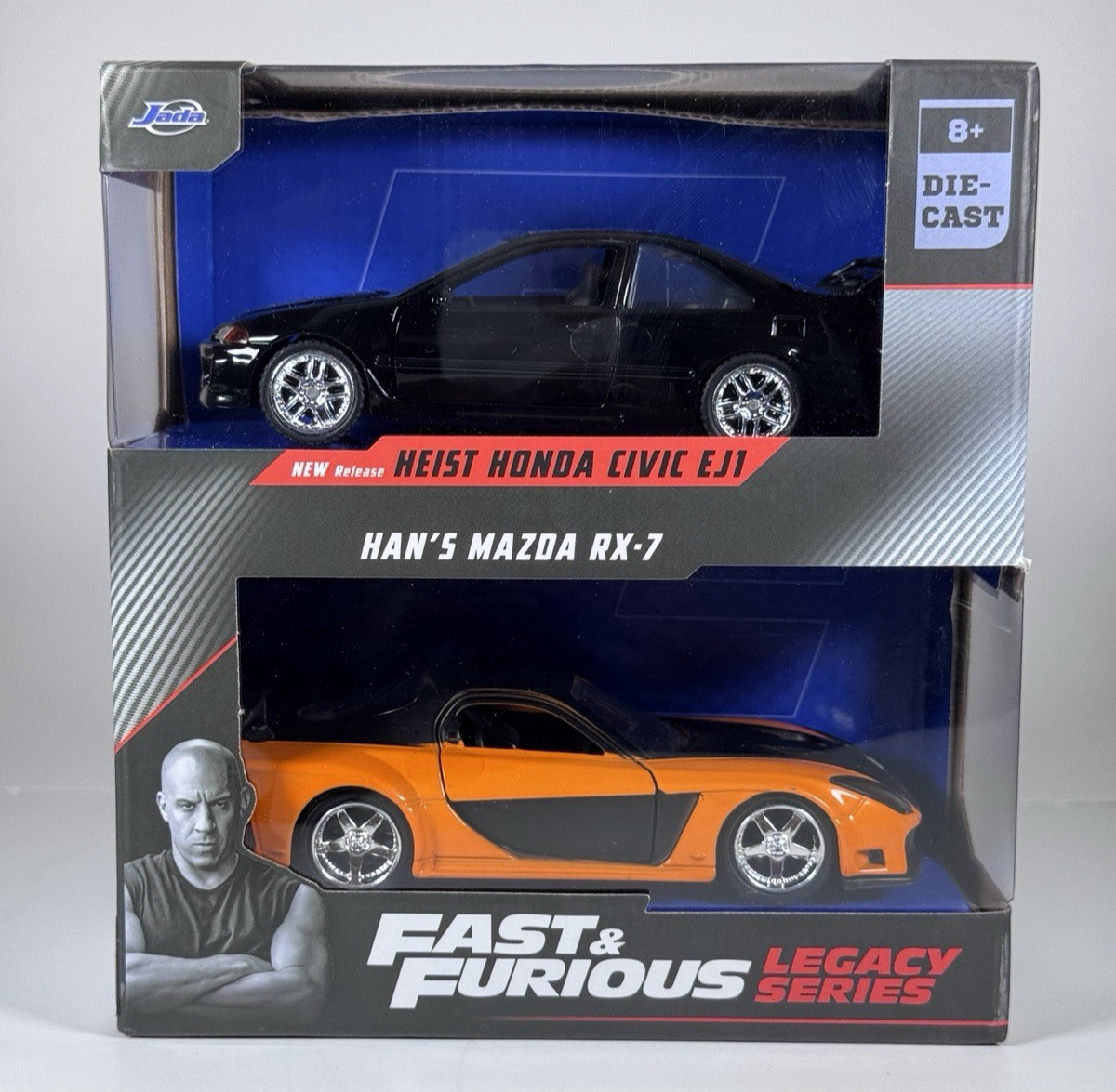 Jada Fast Furious Legacy Series Heist Honda Civic EJ1 Han’s Mazda RX-7 1/32