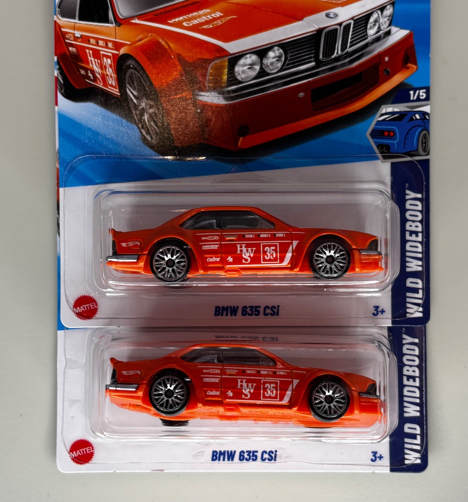 2025 Hot Wheels Mainline BMW 635 CSi Orange #185 Wild Widebody 1/5 LOT OF 2
