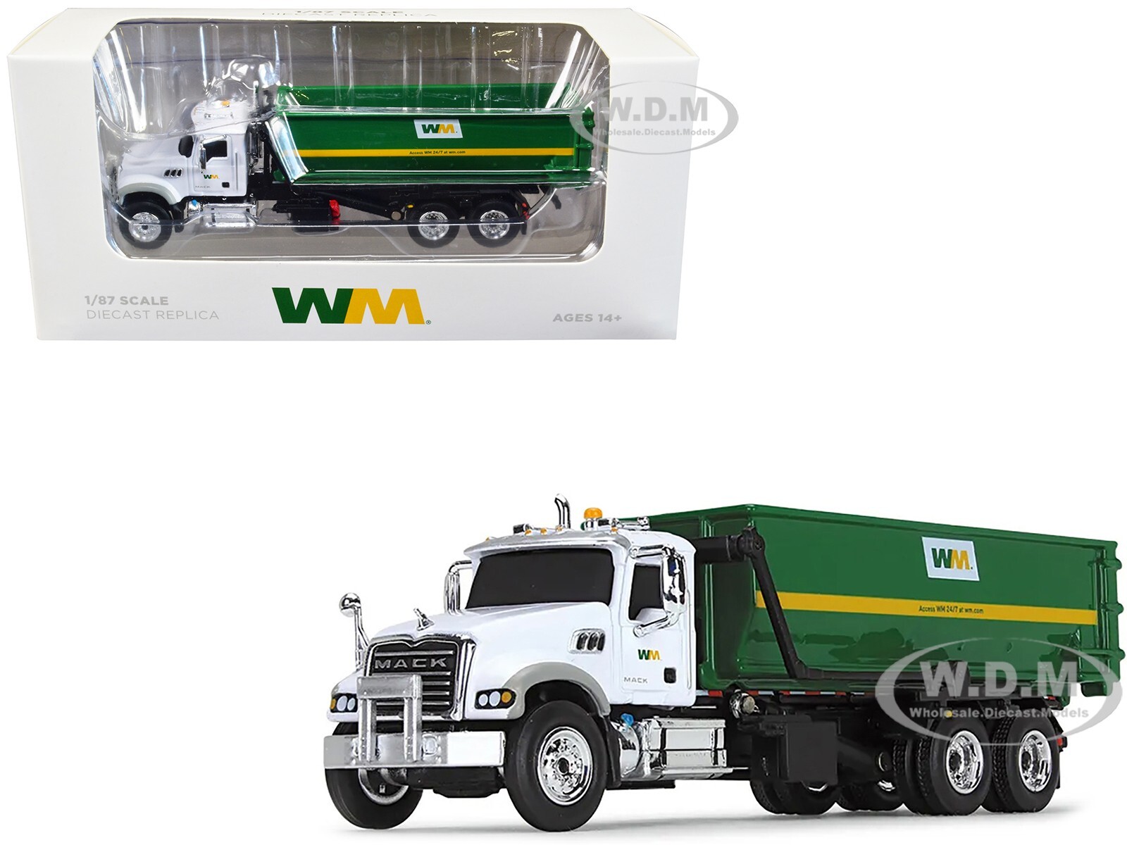 MACK GRANITE MP REFUSE TRUCK TUB-STYLE WASTE MANAGEMENT 1/87 FIRST GEAR 80-0356D