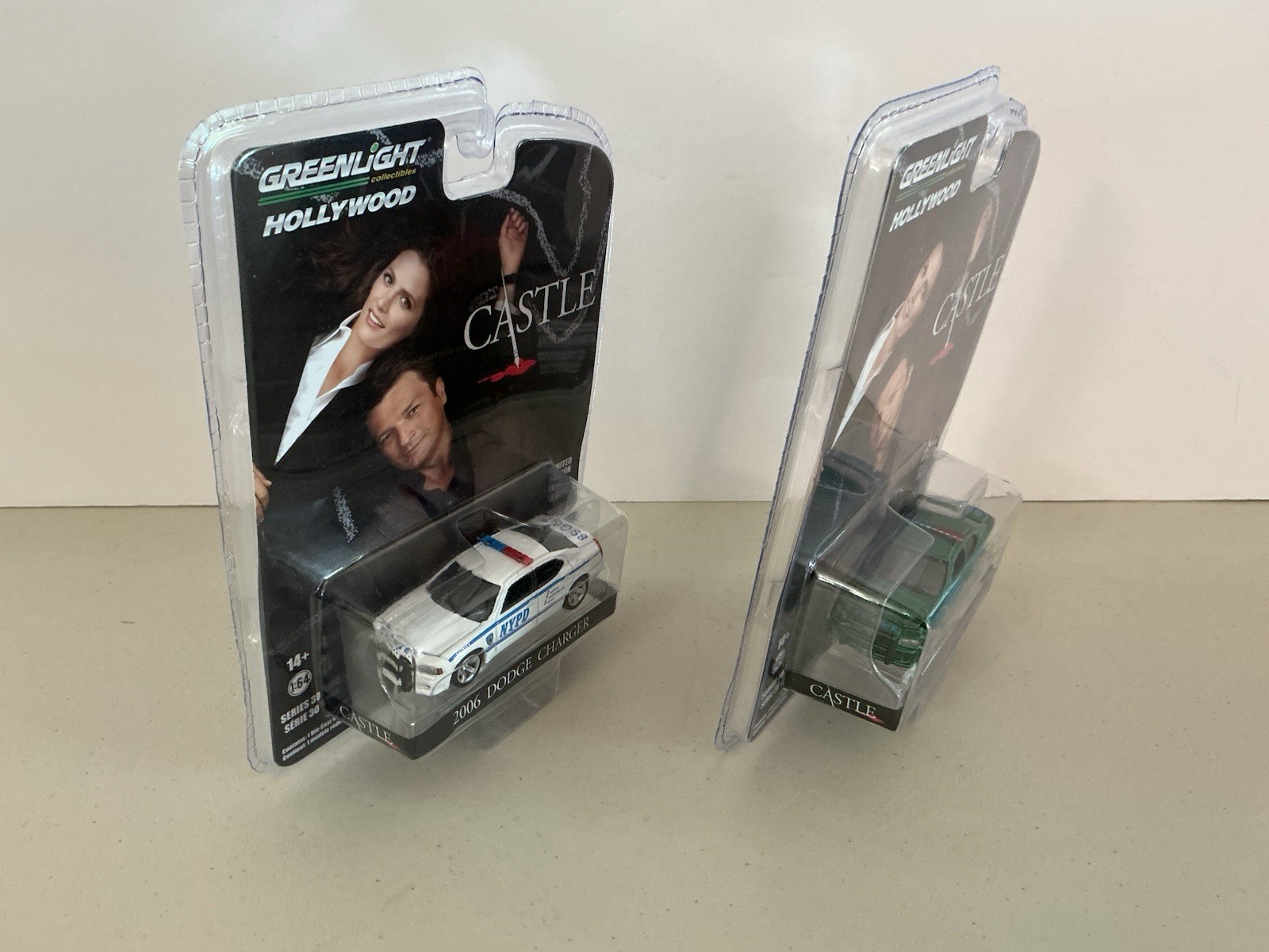 GREENLIGHT (LOT OF 2) Hollywood Series CASTLE 2006 Dodge Charger & GREEN MACHINE