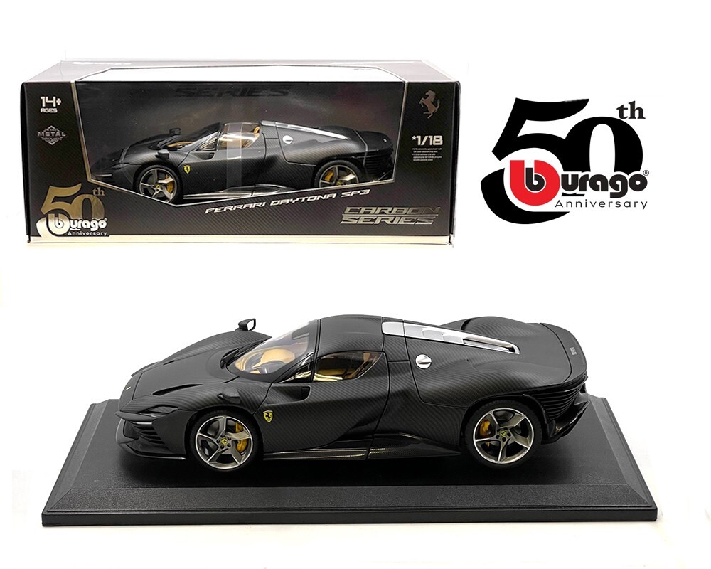 Bburago 1:18 Ferrari Daytona SP3 Carbon Fiber 50th Anniversary Limited Edition